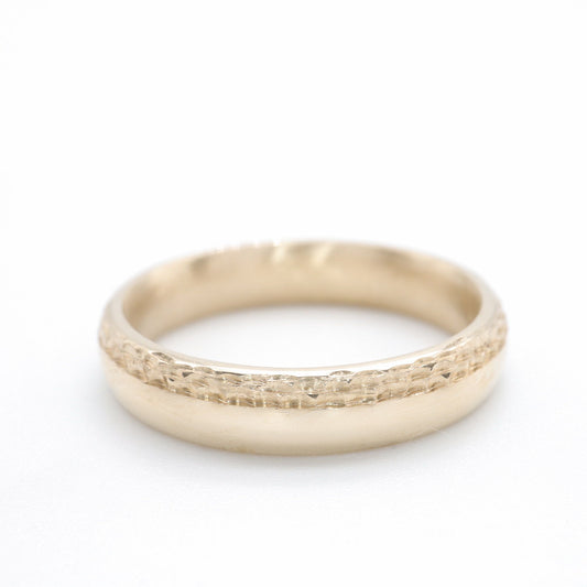 Yellow gold thin wedding ring, Ullswater designer band.