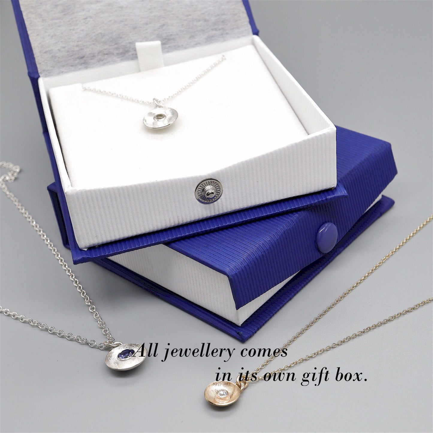 White gold Diamond pendant, Water Droplets design.