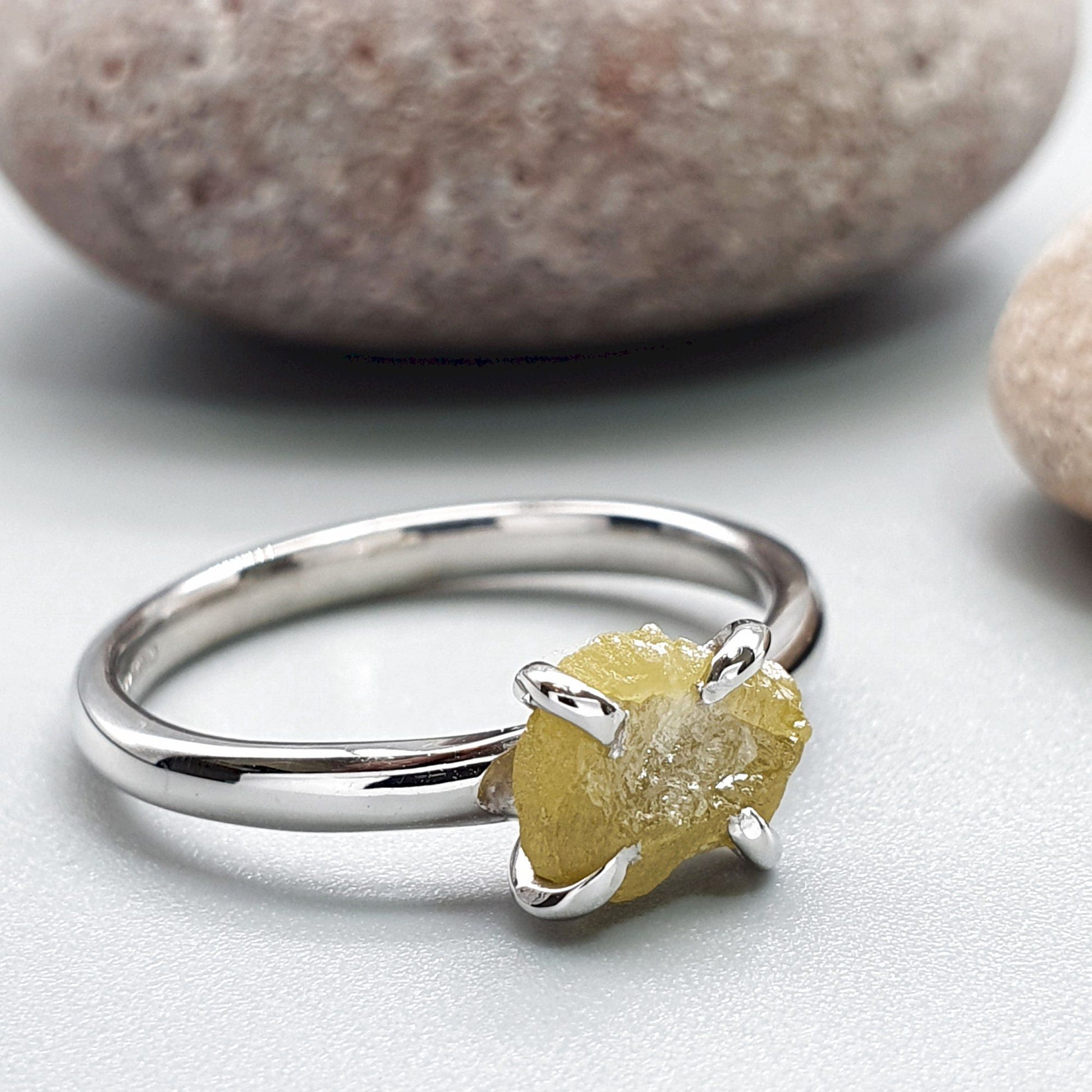 Yellow diamond solitaire ring - Cumbrian Designs