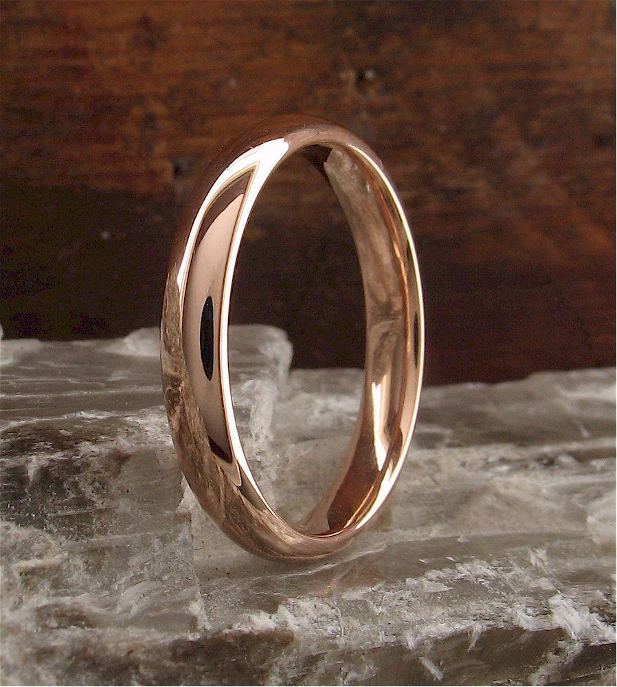 Rose gold court thin wedding ring. - Cumbrian Designs