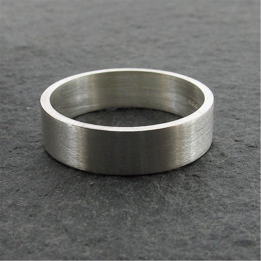6mm Flat Brushed Titanium Ring – Men's Wedding Band / Women's Thumb Ring (Sizes 5-12)