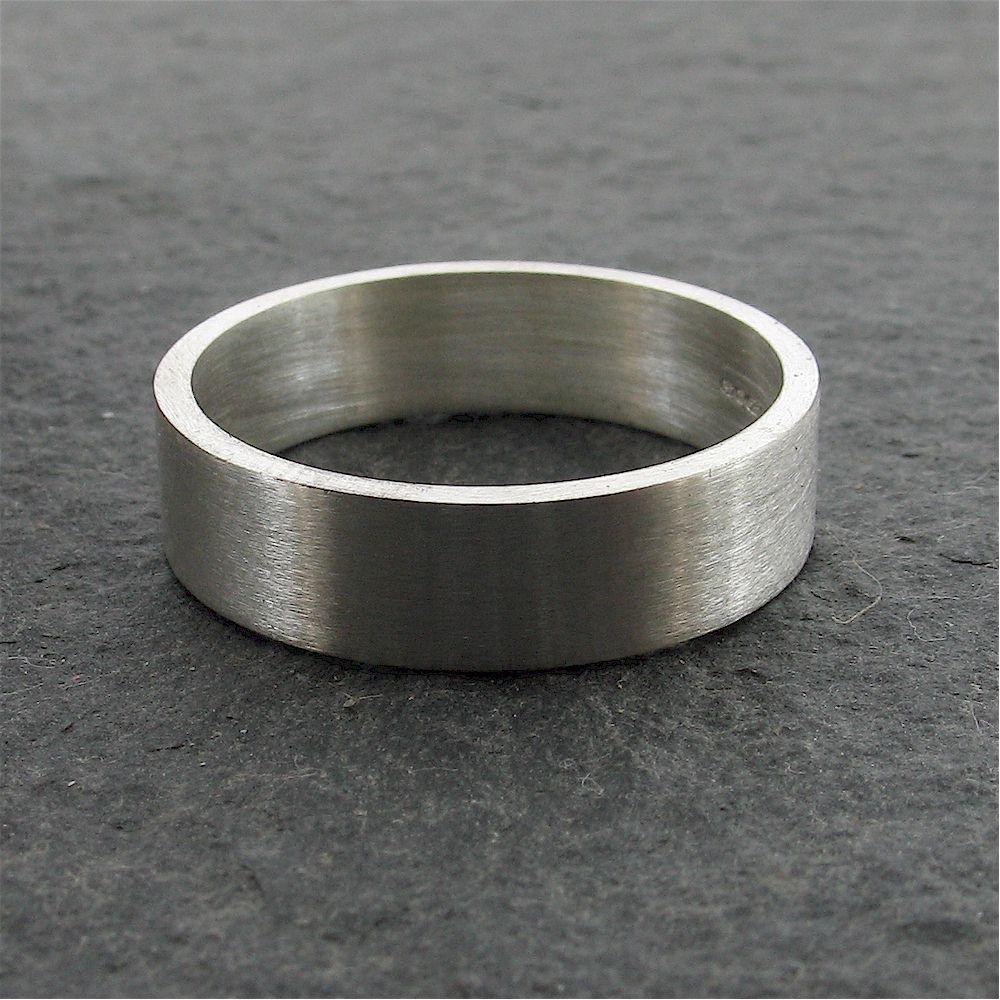 Platinum flat broad wedding ring. - Cumbrian Designs