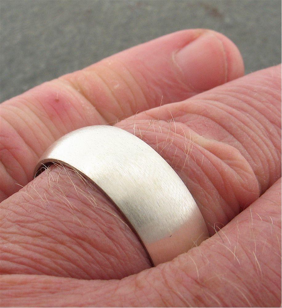 White gold court broad wedding ring. - Cumbrian Designs