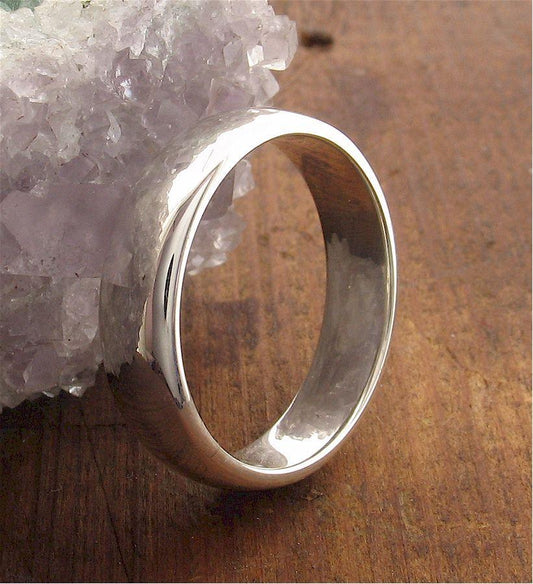 White gold court broad wedding ring. - Cumbrian Designs