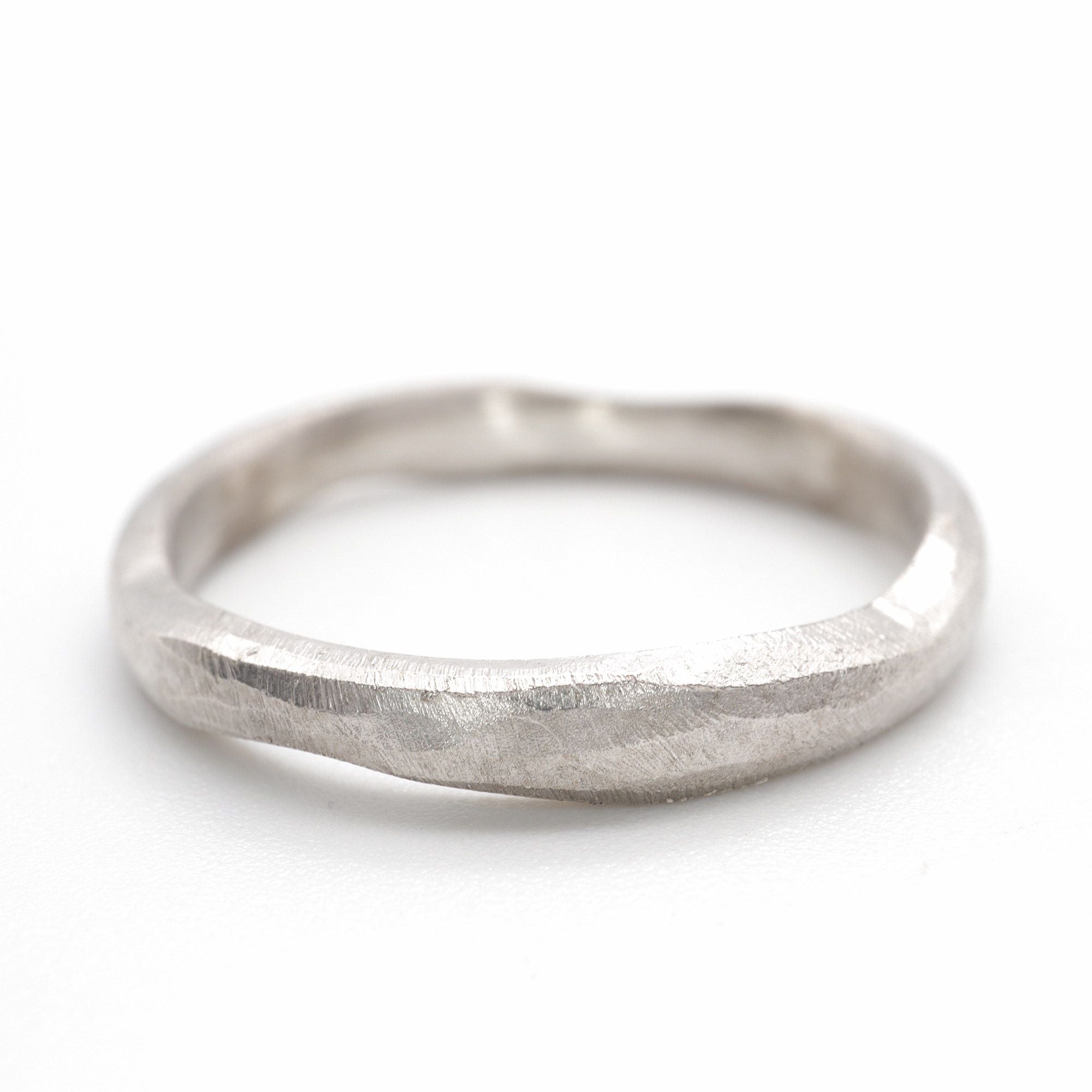 Narrow wedding ring, 18ct white gold Beach Sand design – Cumbrian ...