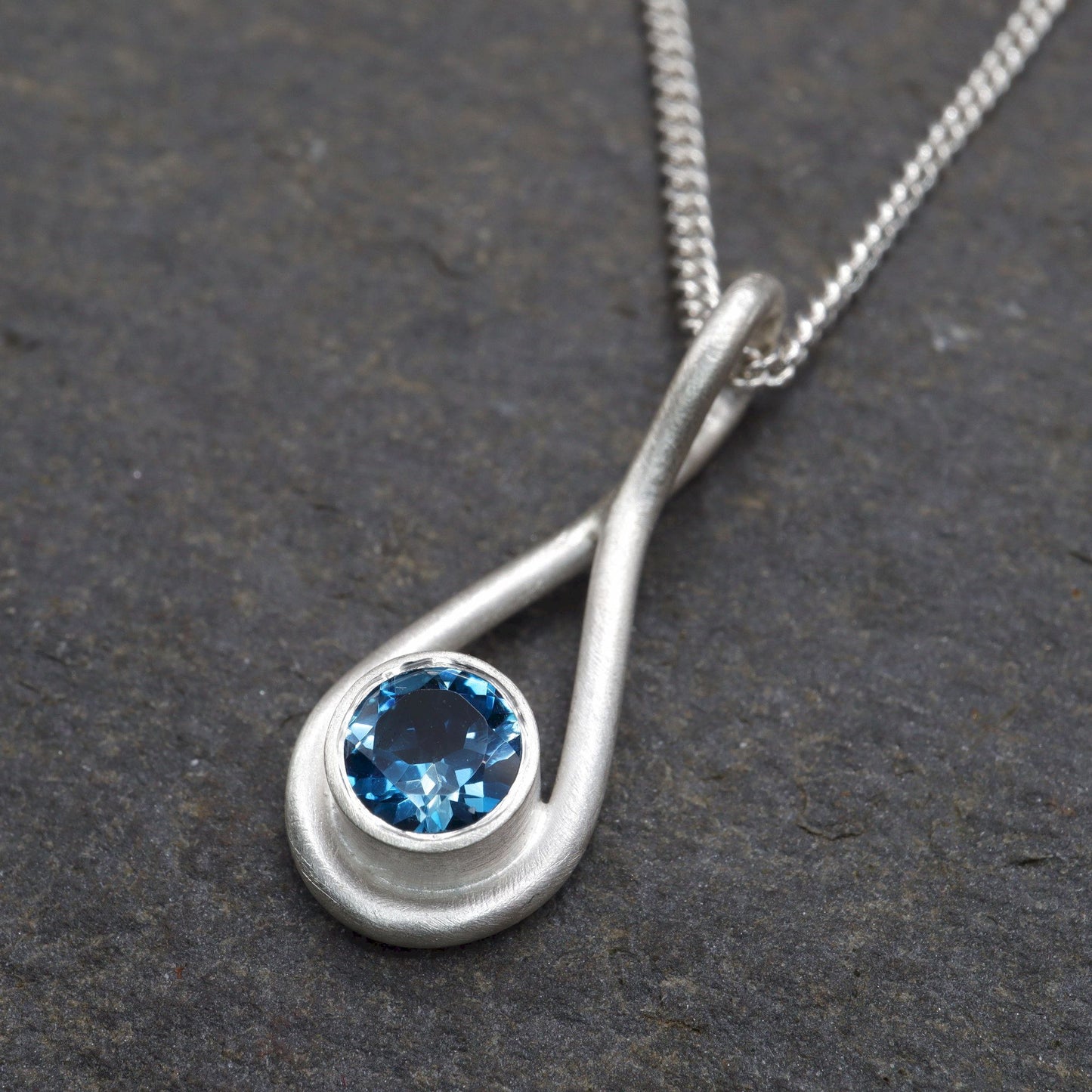 Blue Topaz Buttermere handmade pendant. Part of the Fells and Lakes range.