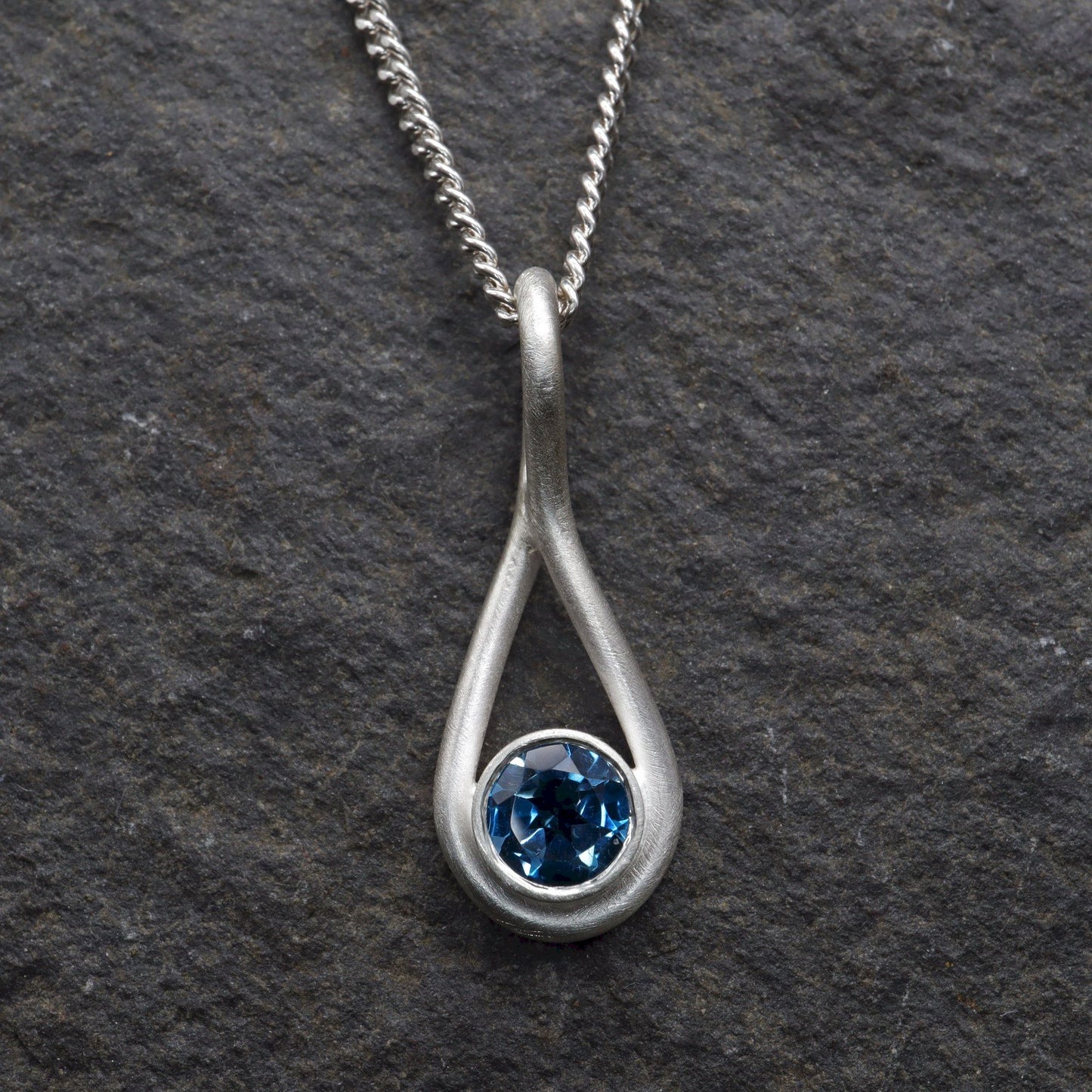 Blue Topaz Buttermere handmade pendant. Part of the Fells and Lakes range.