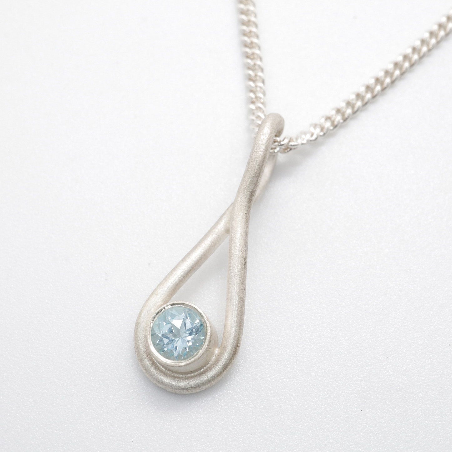 Sky Blue Topaz Buttermere handmade pendant. Part of the Fells and Lakes range.