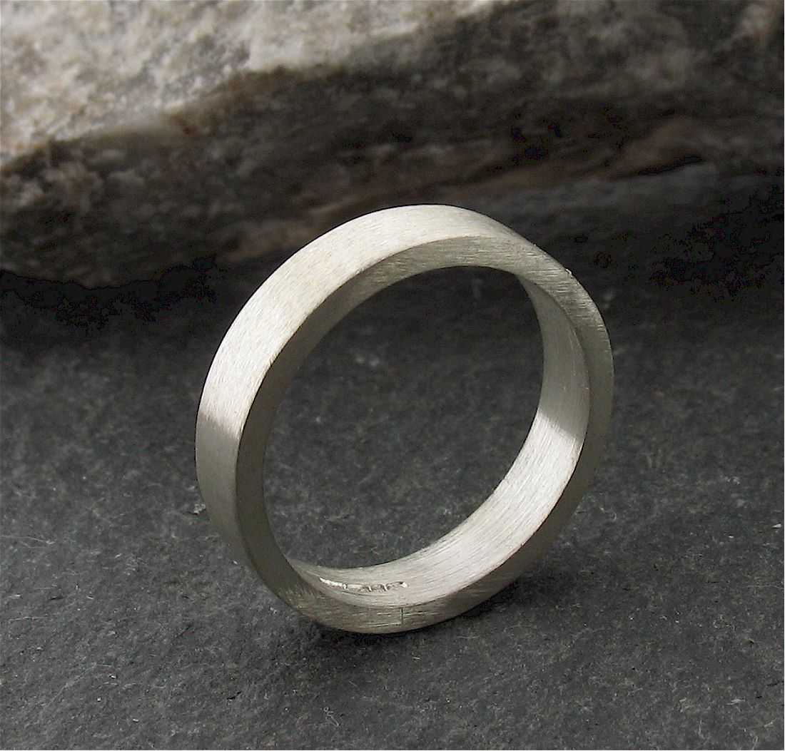 Silver flat thin wedding ring - Cumbrian Designs
