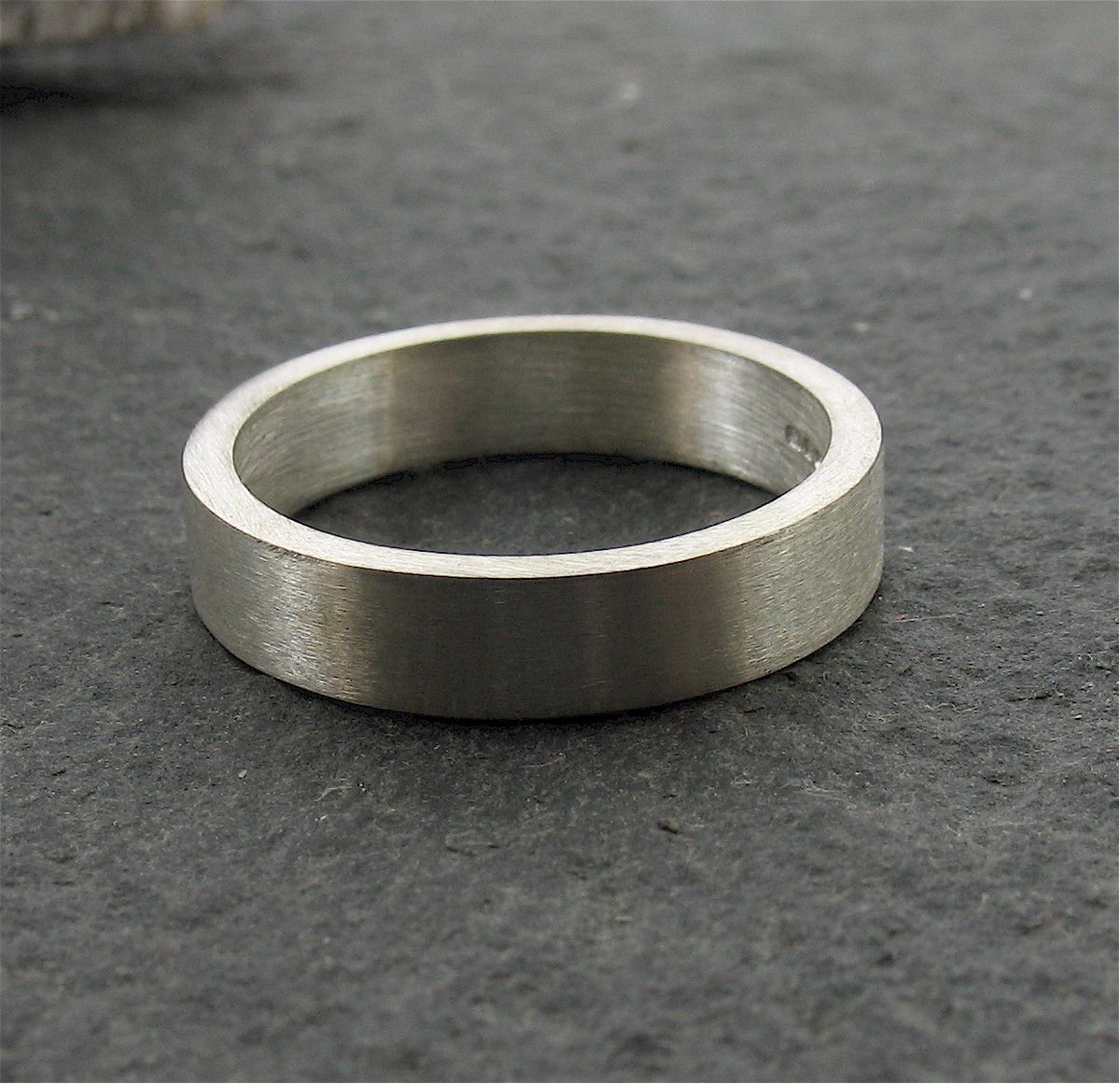 Silver flat thin wedding ring - Cumbrian Designs