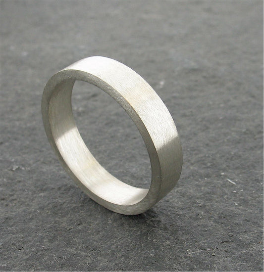 White gold flat thin wedding ring. Classic Wedding Rings Richard Harris Jewellery 