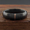 Mens black silver & rose gold wedding ring Lakeland Mine design. Mens Designer Rings Wedding Ring 
