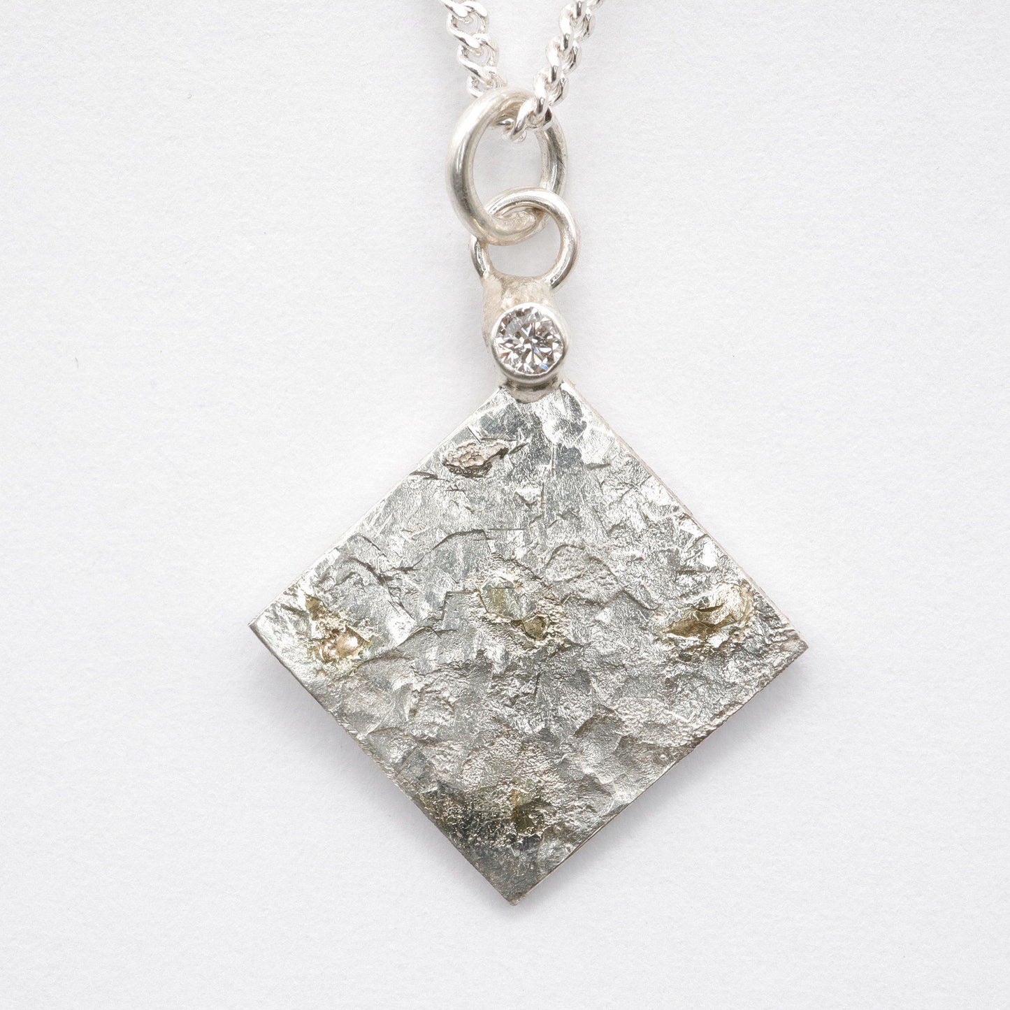 Diamond set silver and gold pendant, Sunrise Kite design