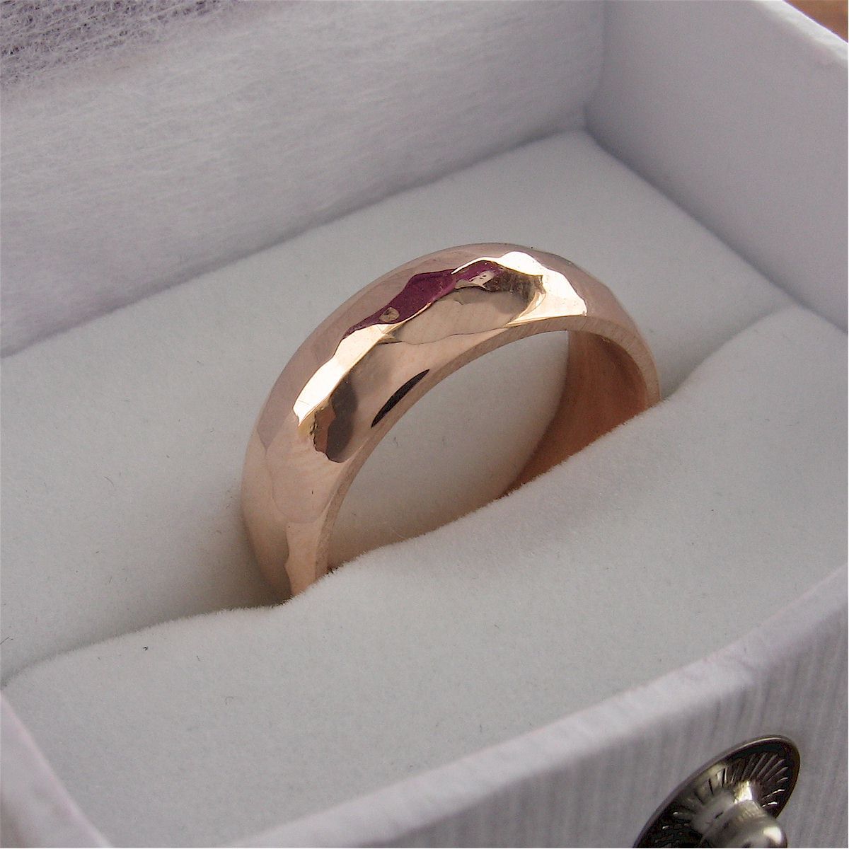 Rose gold broad wedding ring, Pebble design - Cumbrian Designs