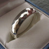 White gold broad wedding ring, Pebble design - Cumbrian Designs