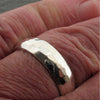 White gold broad wedding ring, Pebble design Designer Wedding Rings CumbrianDesigns 
