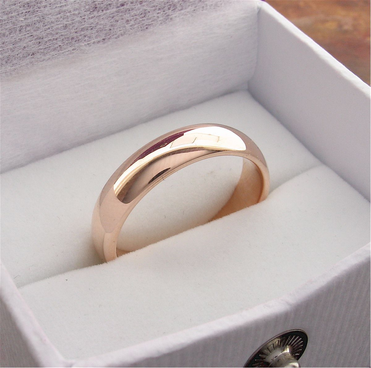Rose gold court broad wedding ring. Classic Wedding Rings Richard Harris Jewellery 