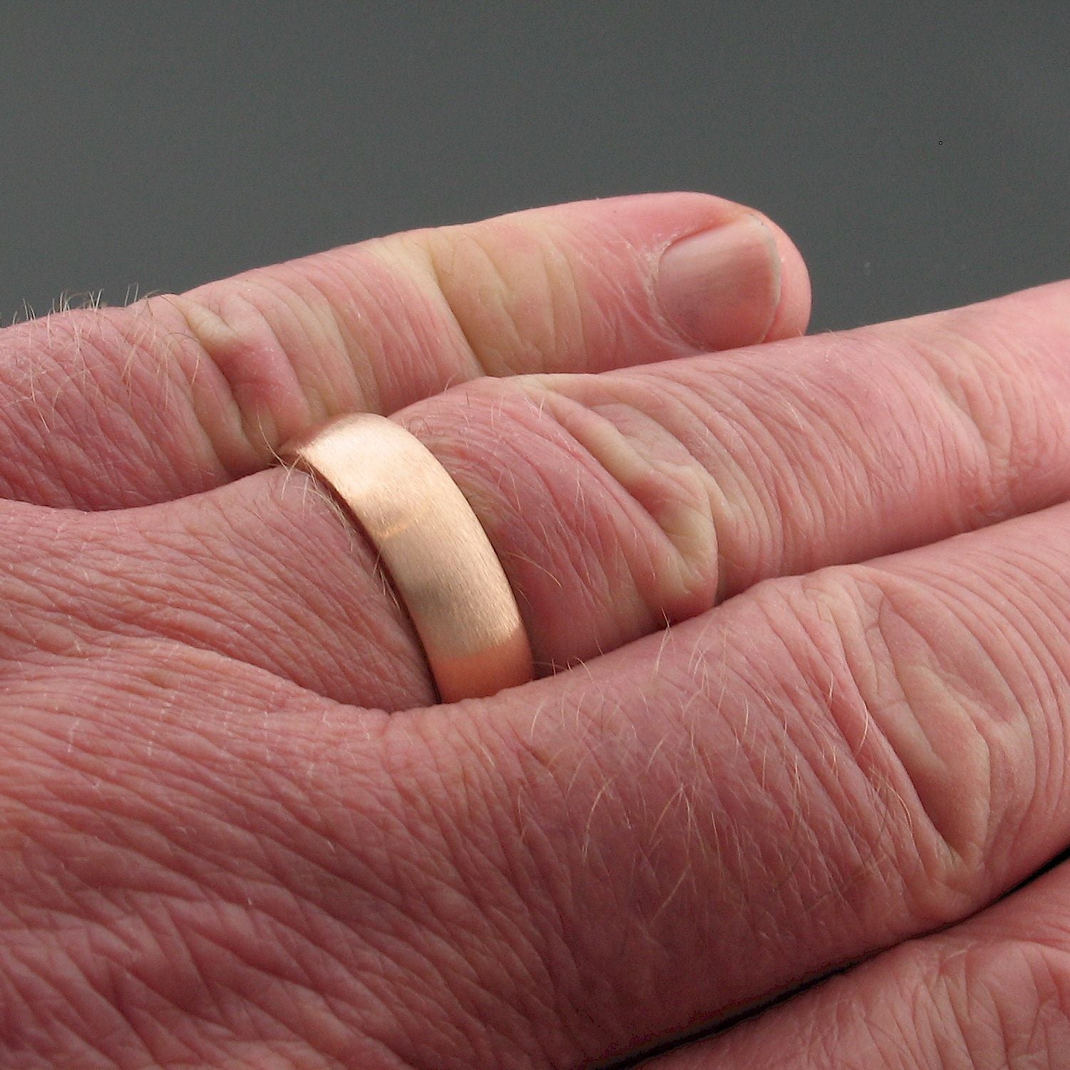 Rose gold court broad wedding ring. - Cumbrian Designs