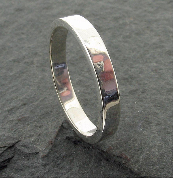 Silver thin wedding ring, Water Ripples design Designer Wedding Rings CumbrianDesigns 
