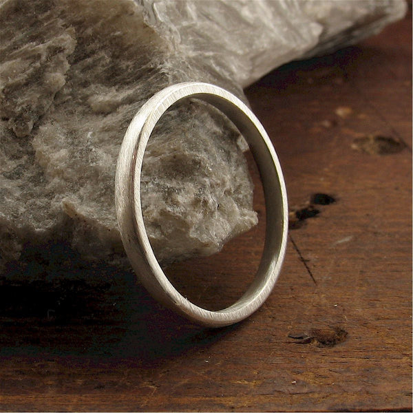 White gold court thin wedding ring. - Cumbrian Designs