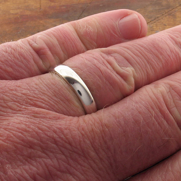 Silver court thin wedding ring - Cumbrian Designs