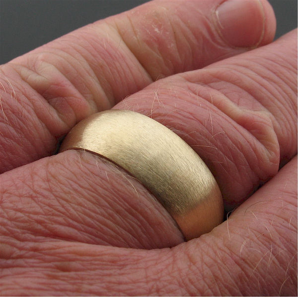 Gold court broad wedding ring. - Cumbrian Designs